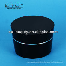 Negro Ronda forma cosméticos crema de acrílico Tarros 50g vacío contenedor de cosméticos
